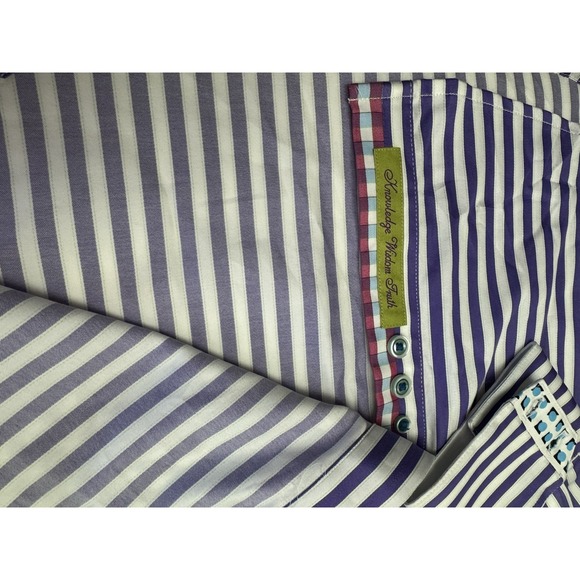 NWT Robert Graham X LANAI Purple Stripe Flip Cuff Trim Fit Shirt MED $188 READ - Picture 11 of 14